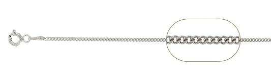 025-1MM Curb Chain Sterling Silver Made In Italy Available In 14"- 24" Inches