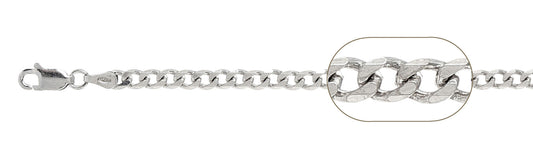100-4MM Curb Chain .925 Solid Sterling Silver Sizes 6-30"