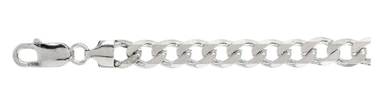 200-8MM Curb Chain .925 Sterling Silver Made In Italy Available In 24"- 30" Inches