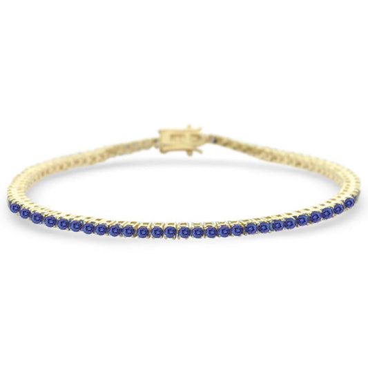 2.76ct G SI 14K Yellow Gold Natural Tanzanite Gemstone Tennis Bracelet 7"