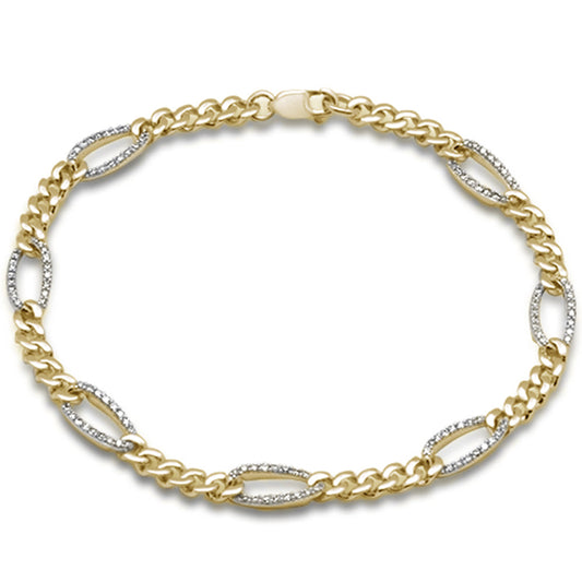 SPECIAL! .49ct G SI 14K Yellow Gold Diamond Figaro Bracelet