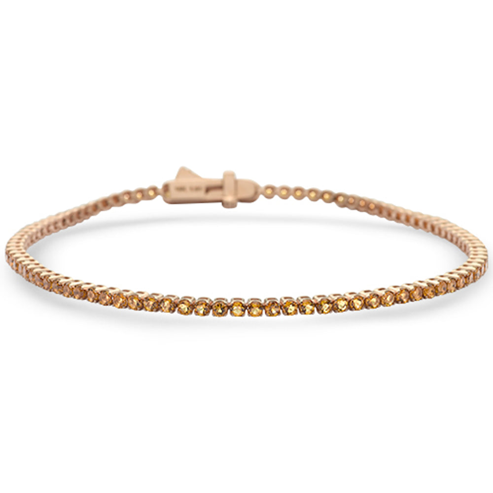 2.13ct G SI 14K Rose Gold Natural Citrine Gemstone Tennis Bracelet