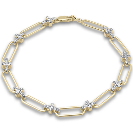 .49ct G SI 14K Yellow Gold Diamond Forzatina Bracelet 7" Long