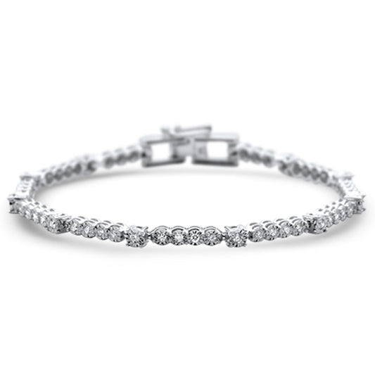 1.00ct G SI 14K White Gold Diamond Illusion Tennis Bracelet 7" Long