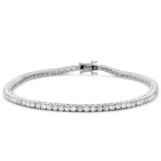 4.09ct 14KT White Gold Diamond Tennis Bracelet 7"