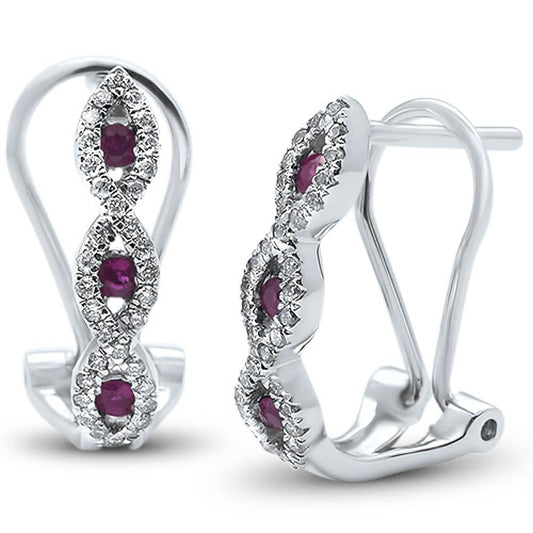 .46ct G SI 14k White Gold Diamond & Ruby Antique Style Elegant