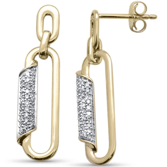 SPECIAL! .25ct G SI 14K Yellow Gold Diamond Paperclip Drop Earrings