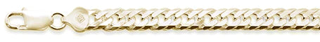 140 7.5MM DOUBLE Link Yellow Gold Plated .925 Sterling Silver Chain 8-28" Available