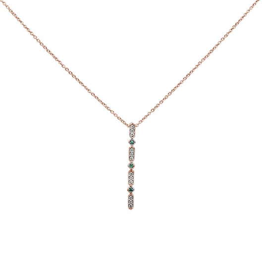 .11cts 10k Rose Gold Diamond Drop Antique Style Pendant Necklace 18" Long