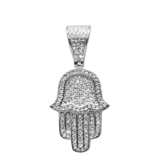 SPECIAL! .27ct G SI 14K White Gold Hand of Hamsa Diamond Pendant