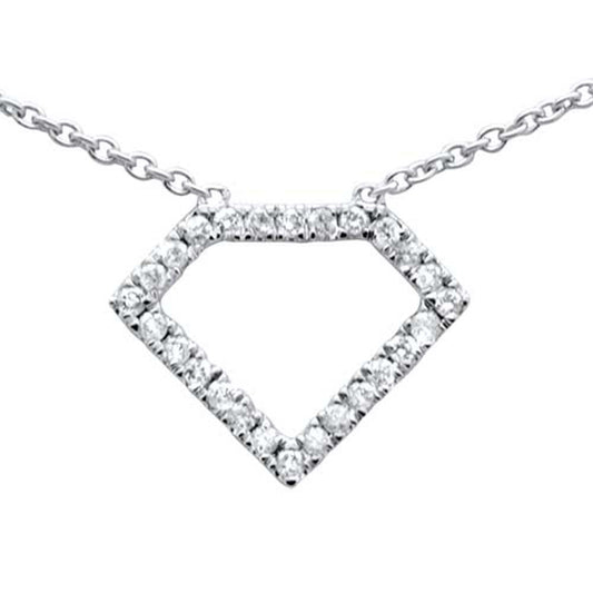.21ct G SI 14K White Gold Diamond Charm Pendant Necklace 16"