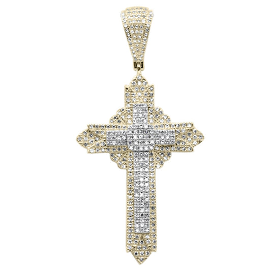 SPECIAL! .77ct G SI 10K Yellow Gold Diamond Cross Necklace Pendant