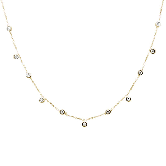 SPECIAL! .36ct G SI 14K Yellow Gold Diamond By The Yard Necklace 18"