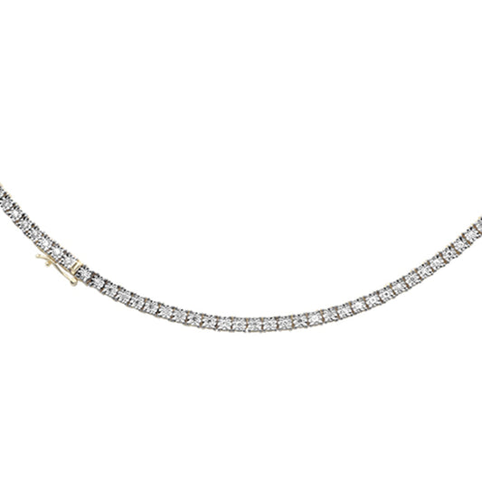 SPECIAL! 1.15ct G SI 10K Yellow Gold Diamond Illusion Necklace 18" Long