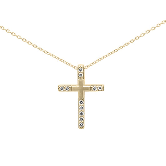 SPECIAL! .10ct G SI 14K Yellow Gold Diamond Cross Pendant Necklace