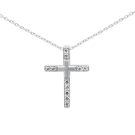 SPECIAL! .10ct G SI 14K White Gold Diamond Cross Pendant Necklace