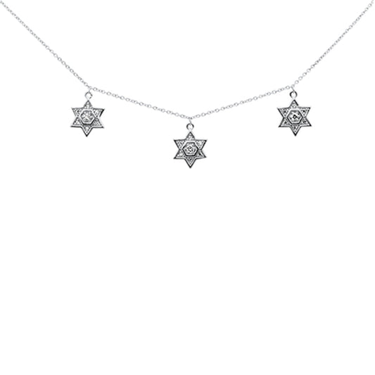 SPECIAL! .20ct G SI 14K White Gold Diamond Star of David Pendant Necklace 16+2" Ext