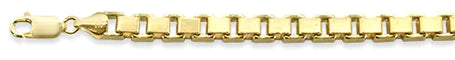 400 6MM Yellow Gold Plated SQUARE Box Chain .925 Solid Sterling Silver Sizes 8-28"