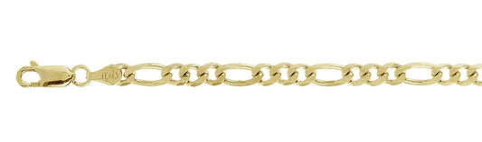 120-5MM Yellow Gold Plated Figaro Chain .925 Solid Sterling Silver Available In 7"-30" Inches