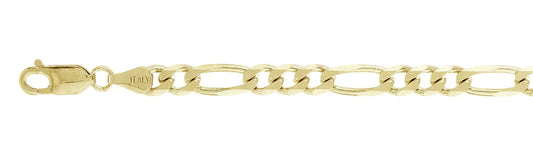 150-6.2MM Yellow Gold Plated Figaro Chain .925 Solid Sterling Silver Available In 7"-30" Inches