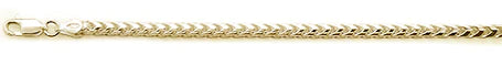 100-3MM Yellow Gold Plated Oval Franco .925 Sterling Silver Chain 20-28"