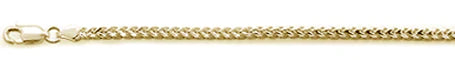 080-2.4MM Yellow Gold Plated Oval Franco .925 Sterling Silver Chain 20-28"