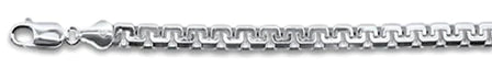 250 4.5MM Greek Box Chain .925 Solid Sterling Silver Sizes 8-28"