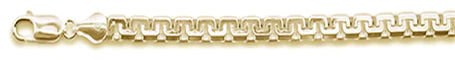 300 5MM Yellow Gold Plated Greek Box Chain .925 Solid Sterling Silver Sizes 8-28"