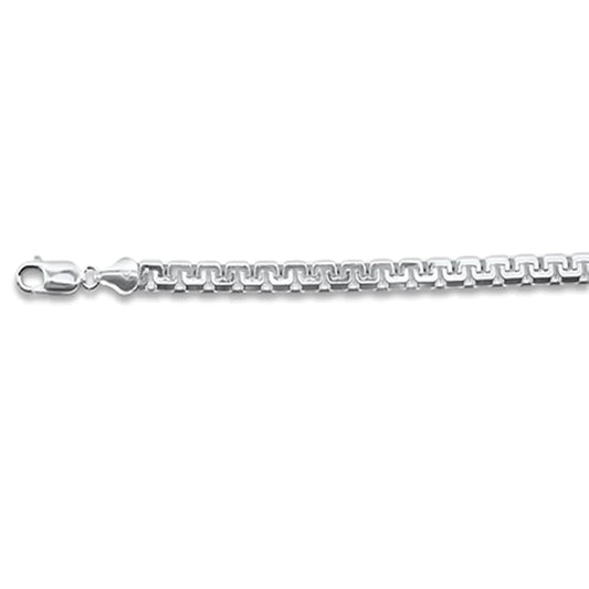 300 5MM Greek Box Chain .925 Solid Sterling Silver Sizes 8-28"