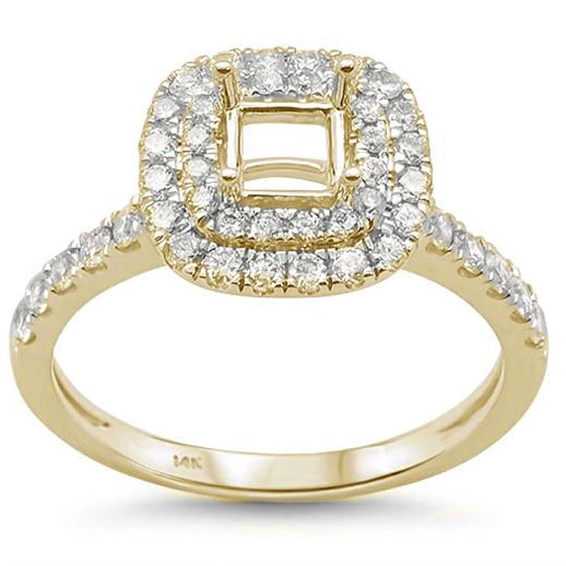 .73ct 14kt Yellow Gold Diamond Semi-Mount Ring Size 6.5