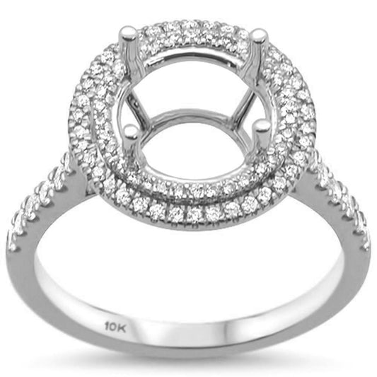 .38cts 10k White Gold & Diamond Semi-Mount Ring