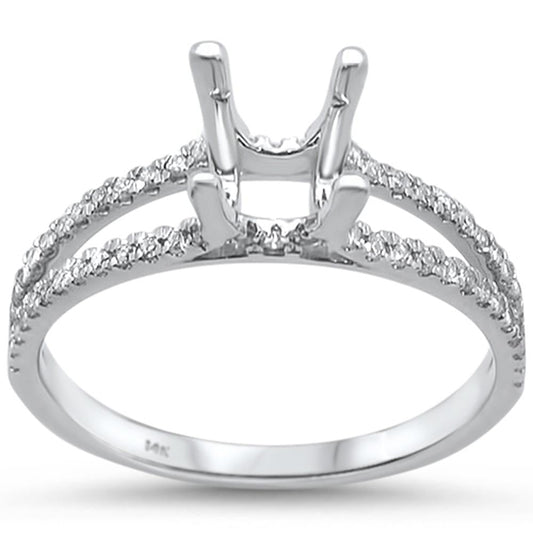 .26ct 14k White Gold Diamond Semi Mount Semi Mount Ring Size 6.5