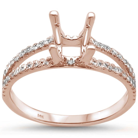 .29ct 14k Rose Gold Diamond Semi Mount Ring Size 6.5