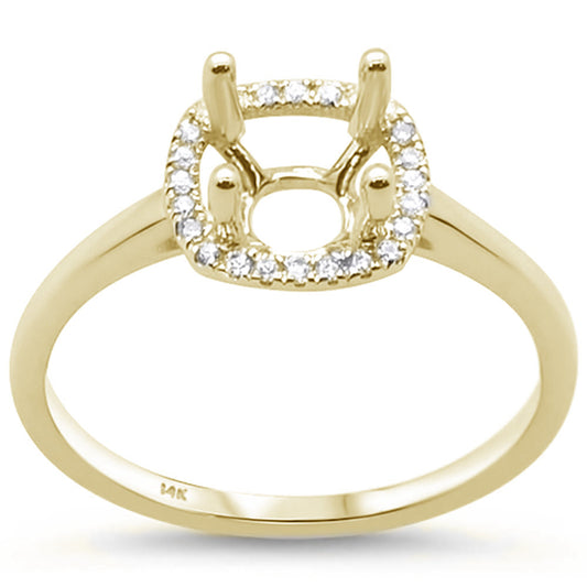 .09cts 14k Yellow Gold Diamond Semi Mount Ring Size 6.5