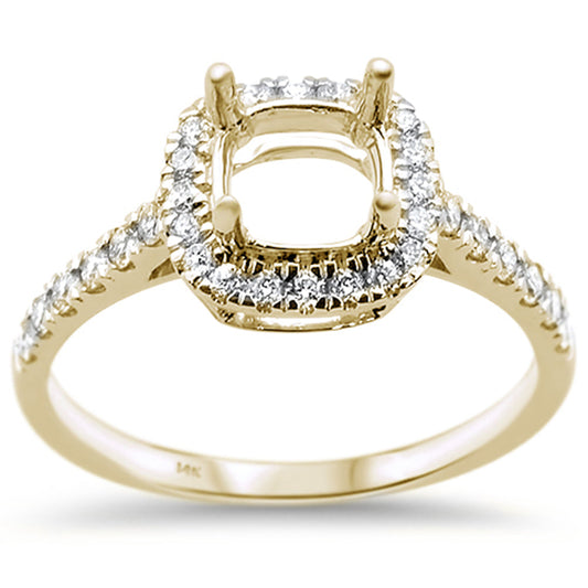 .41ct 14k Yellow Gold Diamond Semi Mount Engagement Wedding Ring Size 6.5
