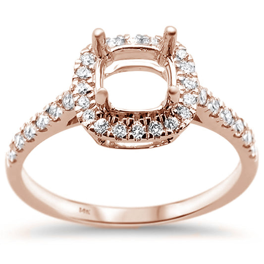 .42cts 14k Rose Gold Diamond Semi Mount Ring Size 6.5