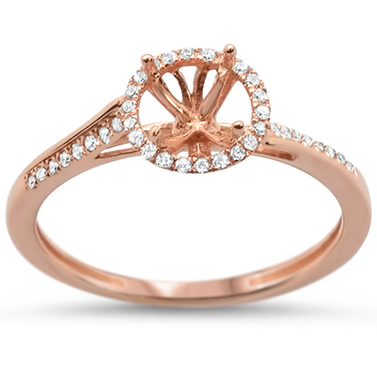 .11ct 14k Rose Gold Halo Semi-Mount Ring Size 6.5
