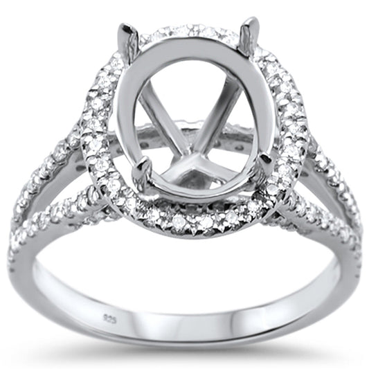 .49ct 10k White Gold Diamond Semi Mount Engagement Ring Size 6.5