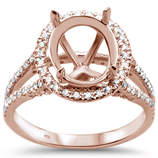 .54ct 10k Rose Gold Diamond Semi Mount Engagement Ring Size 6.5