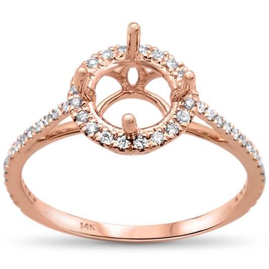 .20ct 14kt Rose Gold Diamond Round Diamond Semi-Mount Ring Size 6.5