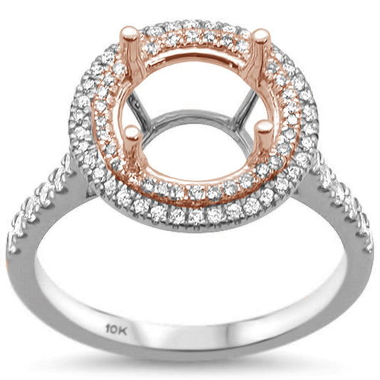 .41cts 10k Two Tone Gold & Diamond Semi-Mount Ring