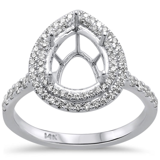 .45ct 14kt White Gold Diamond Pear Shape Semi-Mount Ring Size 6.5