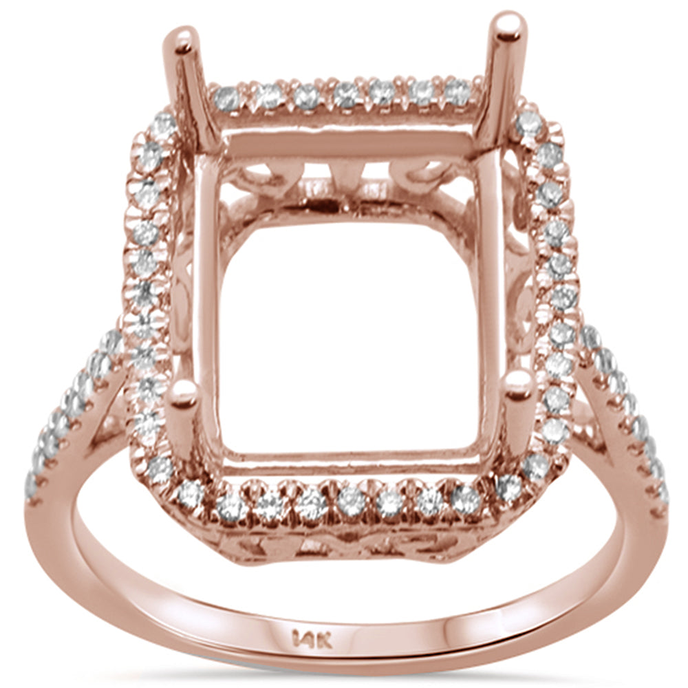 .37ct G SI 14kt Rose Gold Radiant Cut Diamond Semi-Mount Ring Size 6.5