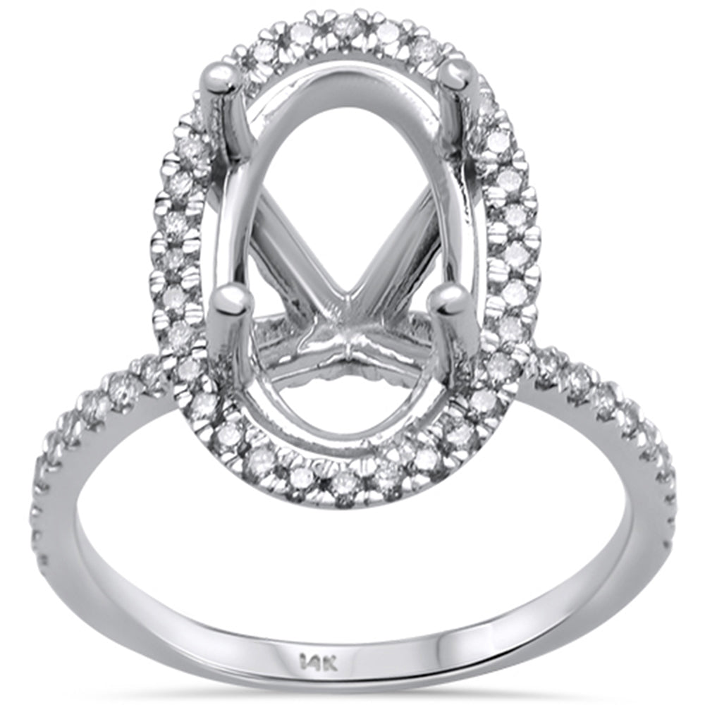 .5ct G SI 14kt White Gold Oval Diamond Semi-Mount Ring Size 6.5