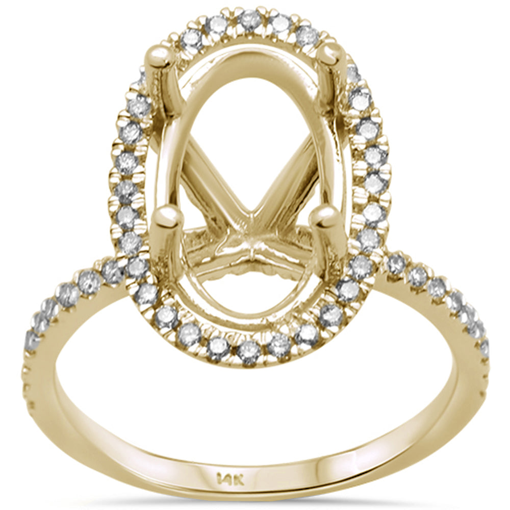 .5ct G SI 14kt Yellow Gold Oval Diamond Semi-Mount Ring Size 6.5