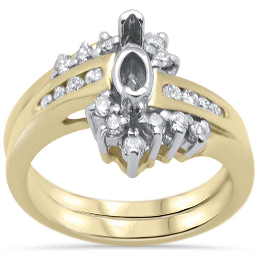 DIAMOND CLOSEOUT! .50CT 14KT Diamond Diamond Cluster Two Piece Semi Mount Set