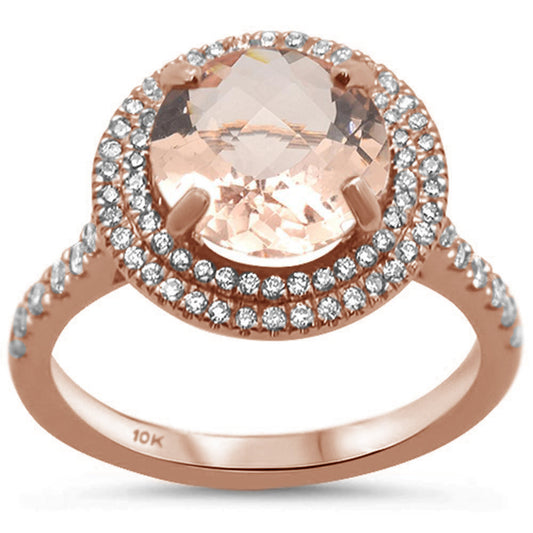 1.46ct G SI 10K Rose Gold Diamond & Morganite Gemstone Ring