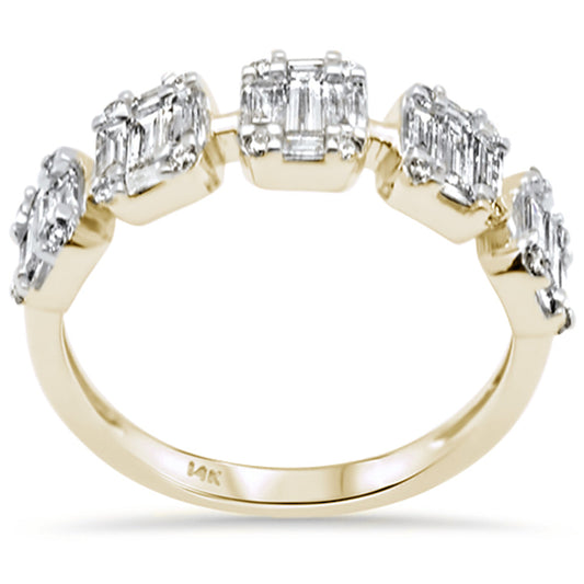SPECIAL! .93ct G SI 14K Yellow Gold Diamond Round & Baguette Ring Size 6.5