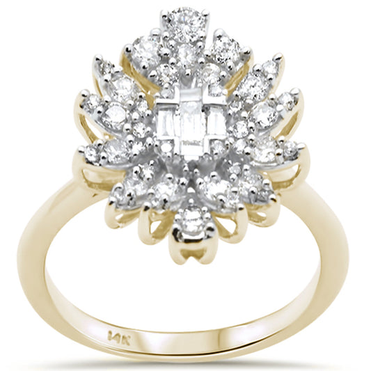 SPECIAL! .71ct G SI 14K Yellow Gold Diamond Round & Baguette Ring Size 6.5