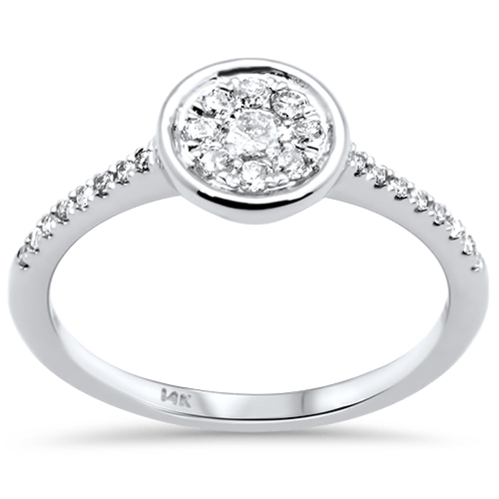 .33ct G SI 14K White Gold Bezel Settings Diamond Engagement Ring